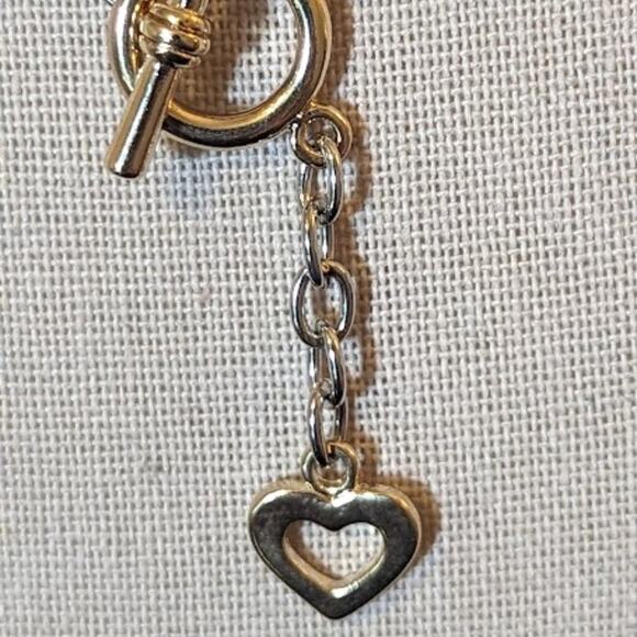 Heart Toggle Two Toned Necklace - Picture 7 of 8